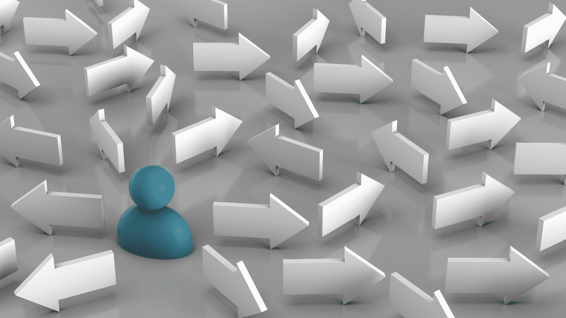 Person confused because arrows represent all of the tool choices they have to work with and there are too many.